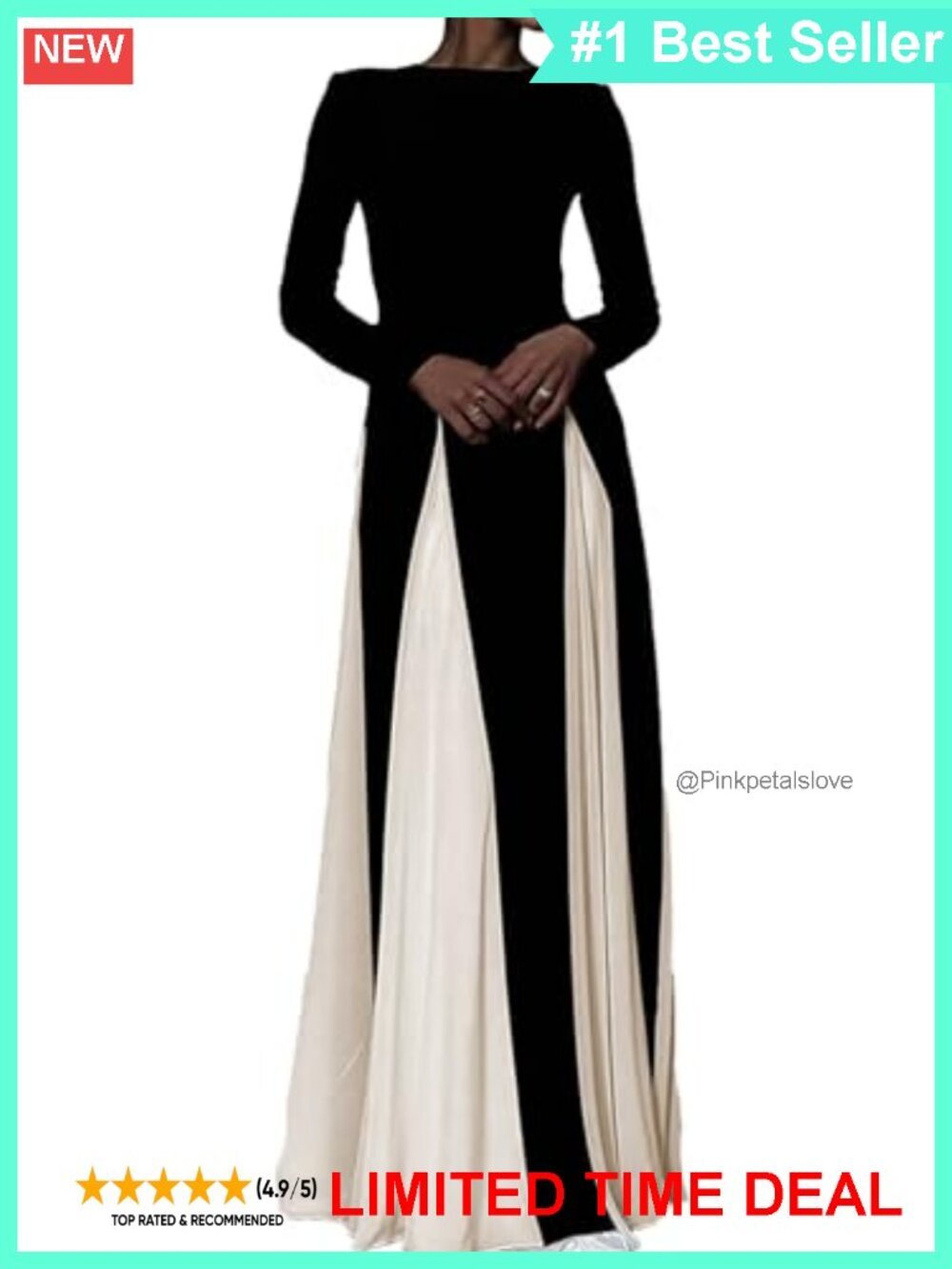 Long Sleeve Formal Pleated Swing Maxi Dress